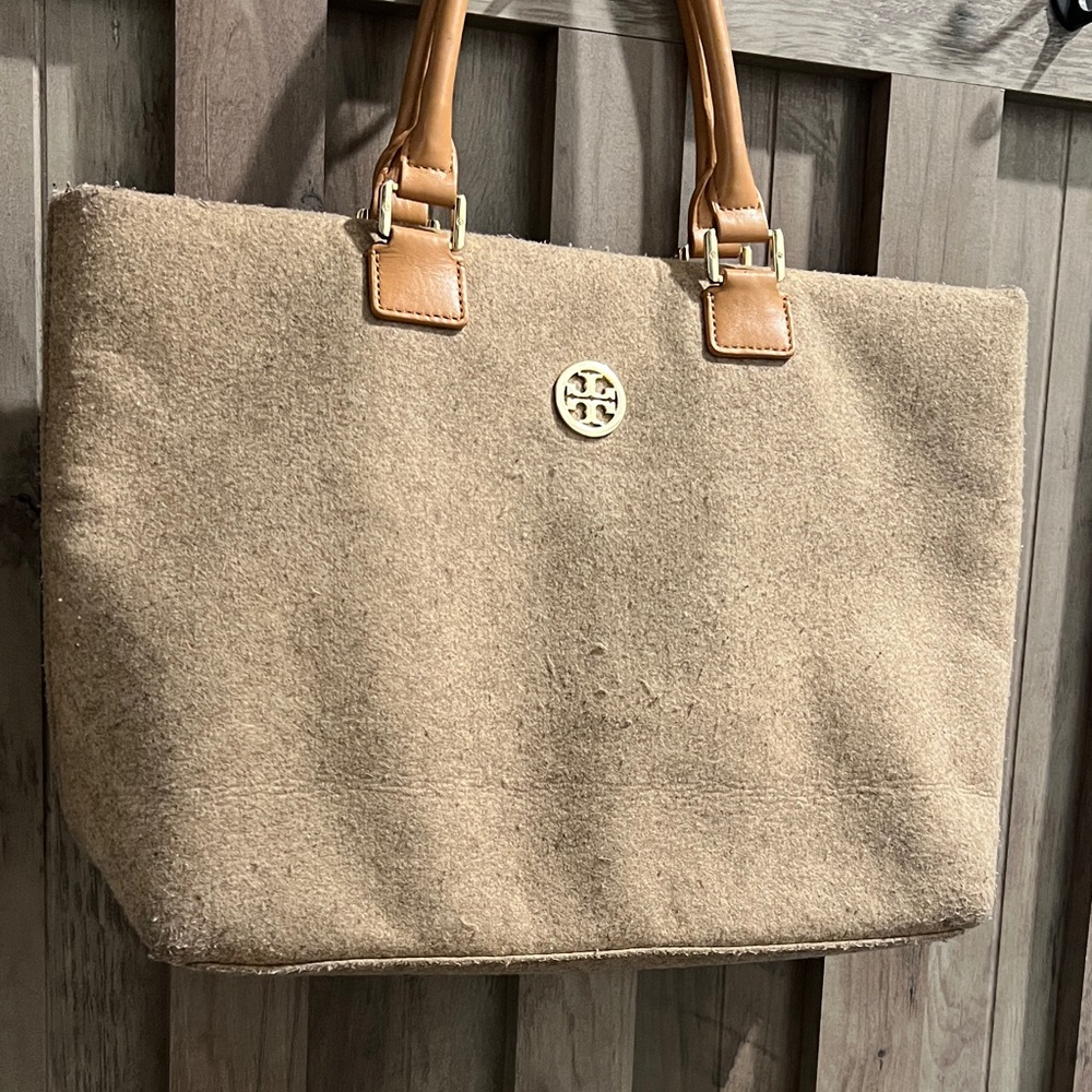 Tory Burch Beige Wool Tote